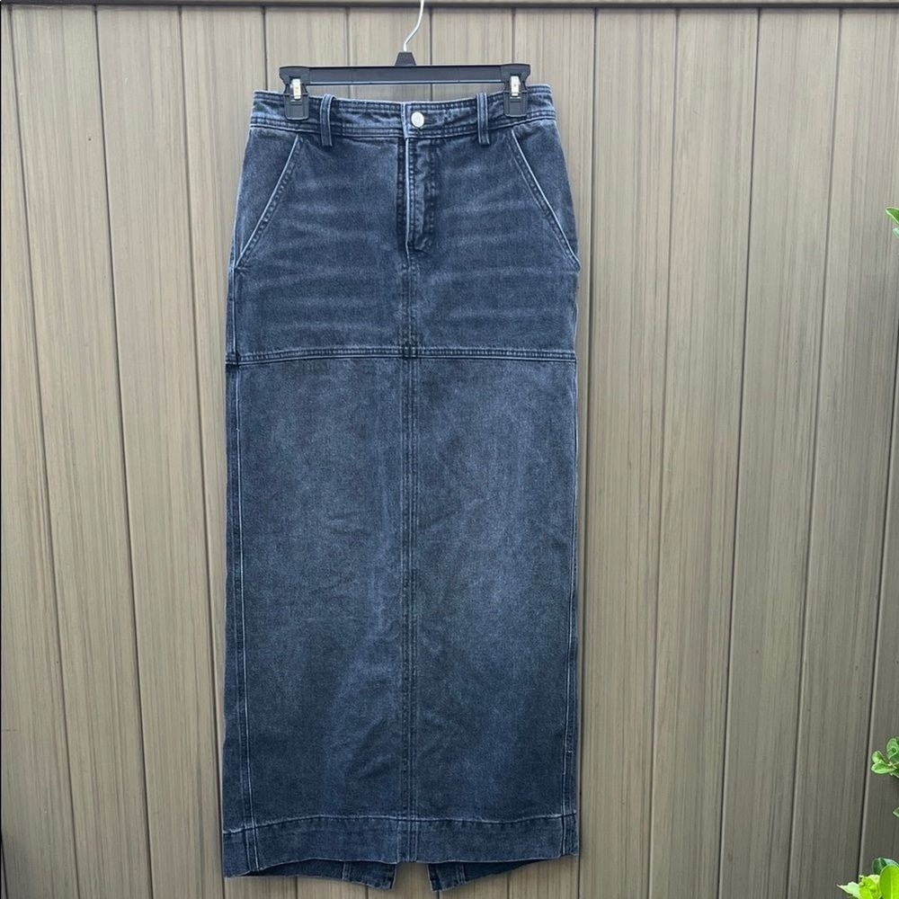 A.L.C Women's Denim Hunter Maxi Skirt size 2 Cotton Washed Black Made in USA NWT - Picture 6 of 16